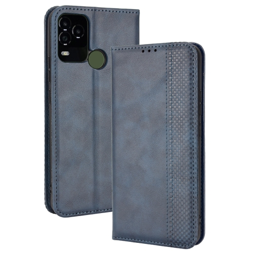 

For BLU G71 Plus Magnetic Buckle Retro Crazy Horse Leather Phone Case(Blue)