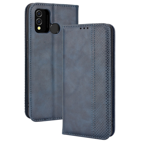 

For BLU J9L Magnetic Buckle Retro Crazy Horse Leather Phone Case(Blue)