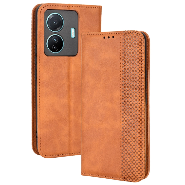 

For vivo S15e Magnetic Buckle Retro Crazy Horse Leather Phone Case(Brown)