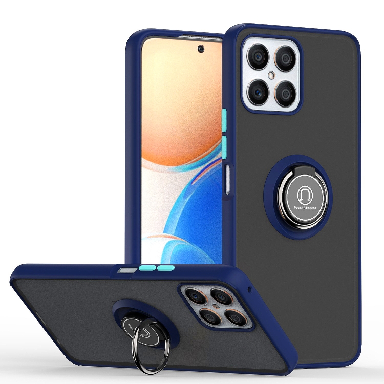 

For Honor X8 Q Shadow 1 Series TPU + PC Phone Case with Ring(Royal Blue)