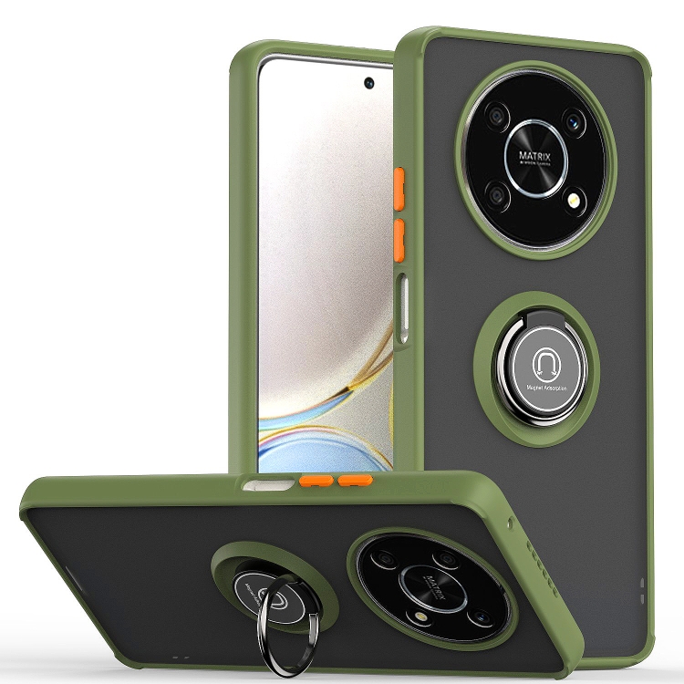 

For Honor X9 Q Shadow 1 Series TPU + PC Phone Case with Ring(Green)