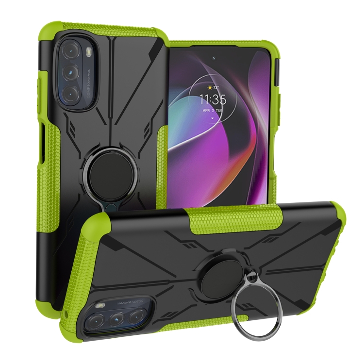 

For Motorola Moto G 2022 Armor Bear Shockproof PC + TPU Phone Case(Green)
