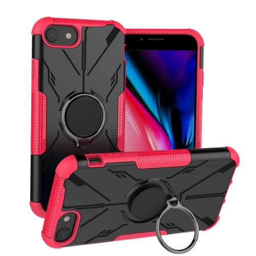 

For iPhone SE 2022 / 8 / 7 Armor Bear Shockproof PC + TPU Phone Case(Rose Red)