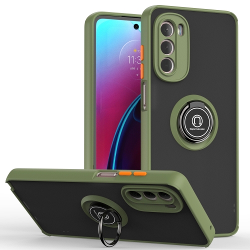 

For Motorola Moto G Stylus 5G 2022 Q Shadow 1 Series TPU + PC Phone Case with Ring(Green)
