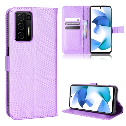 

For BLU F91 Diamond Texture Leather Phone Case(Purple)