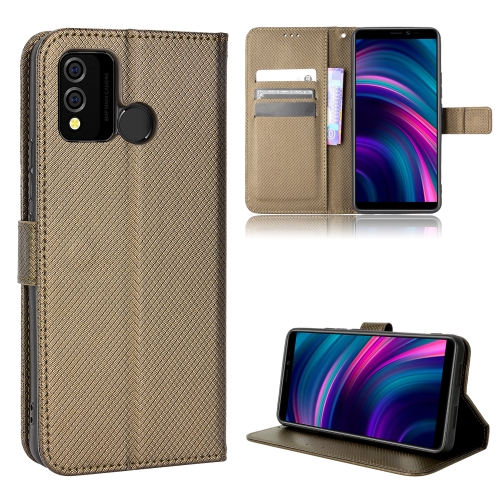 

For BLU J9L Diamond Texture Leather Phone Case(Brown)