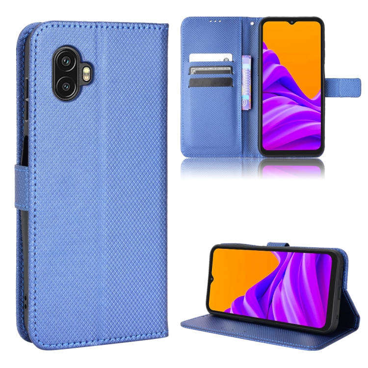

For Samsung Galaxy Xcover6 Pro Diamond Texture Leather Phone Case(Blue)
