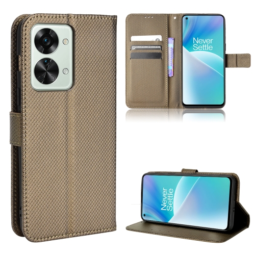 

For OnePlus Nord 2T Diamond Texture Leather Phone Case(Brown)