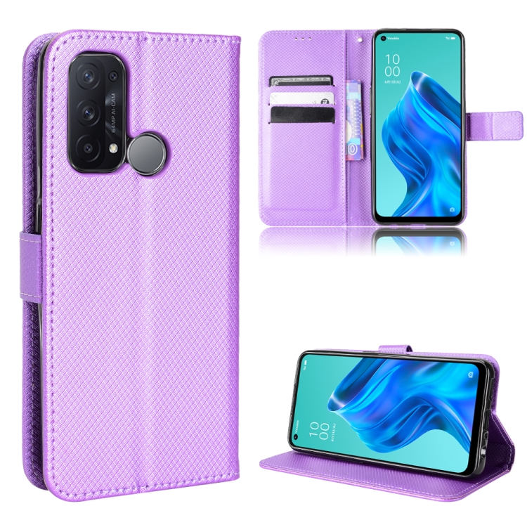 

For OPPO Reno5 A Diamond Texture Leather Phone Case(Purple)