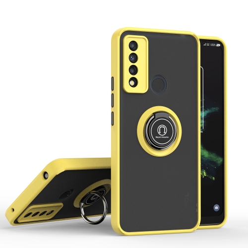 

For TCL 20 XE Q Shadow 1 Series TPU + PC Phone Case with Ring(Yellow)