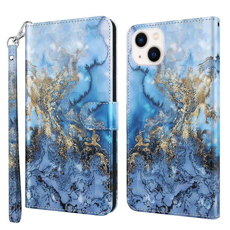 

For iPhone 14 3D Painting Pattern Flip Leather Phone Case (Milky Way)