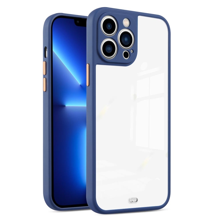 

Electroplated Button Two-color TPU Phone Case For iPhone 13 Pro Max(Blue)