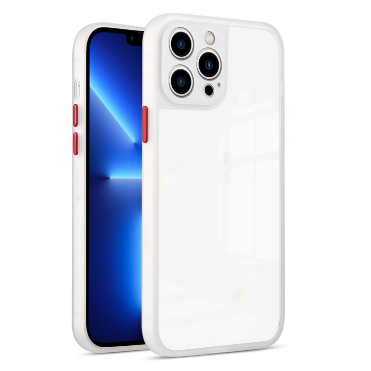 

Electroplated Button Two-color TPU Phone Case For iPhone 13 Pro(Transparent)