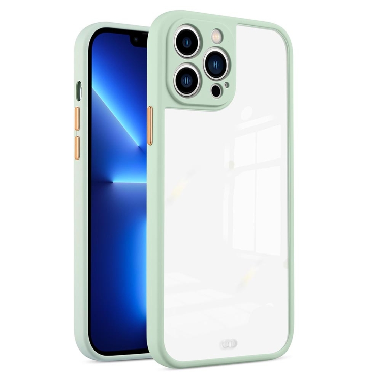 

Electroplated Button Two-color TPU Phone Case For iPhone 12 Pro(Green)