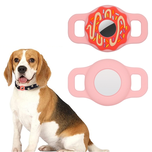 

Donut Pet Collar Anti-scratch Shockproof Silicone Cover For AirTag(Pink)