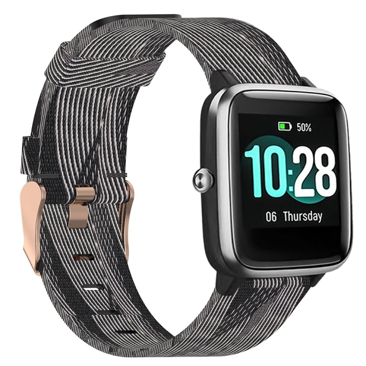 

For ID205 19mm Nylon Braided Watch Band(Black+White)