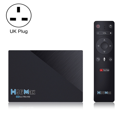 

H96 Max 2GB+16GB 8K Smart TV BOX Android 11.0 Media Player wtih Remote Control, Plug Type:UK Plug