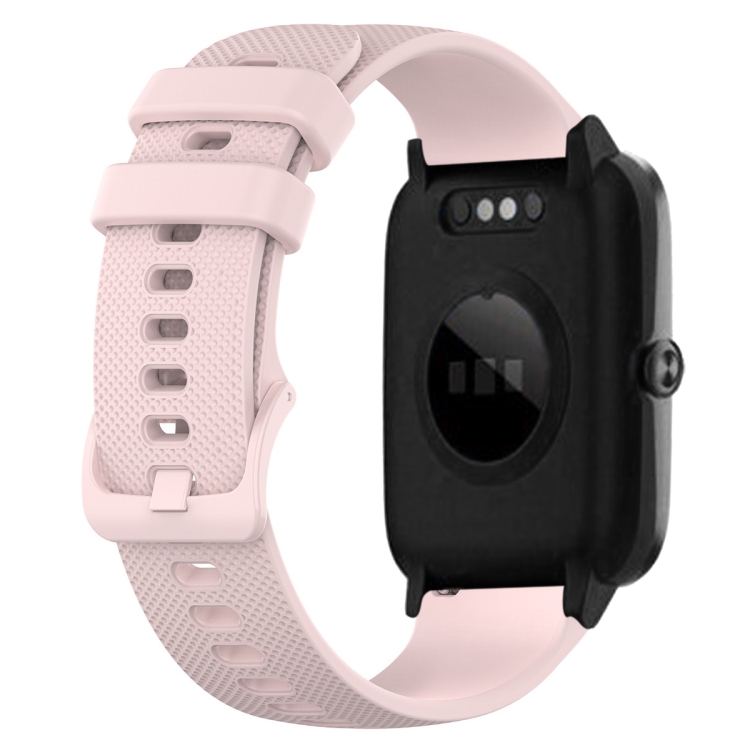 

For ID205 / Willful SW021 19mm Silicone Plaid Watch Band(Pink)