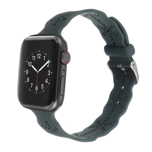 

Snowflake Silicone Watch Band For Apple Watch Ultra 49mm / Series 8&7 45mm / SE 2&6&SE&5&4 44mm / 3&2&1 42mm(Green)