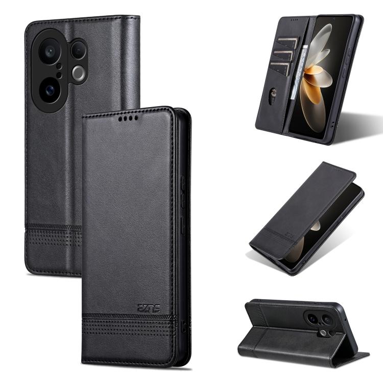 

For vivo S30 Pro mini AZNS Magnetic Calf Texture Leather Phone Case(Black)