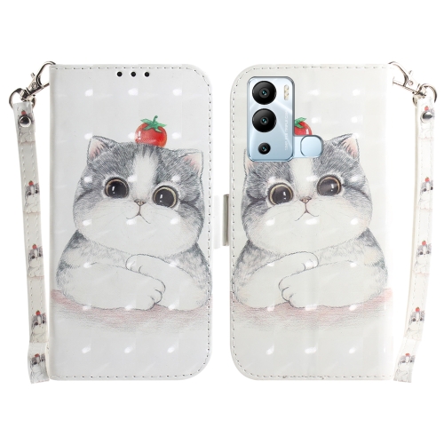 

For Infinix Hot 12i 3D Colored Horizontal Flip Leather Phone Case(Cute Cat)