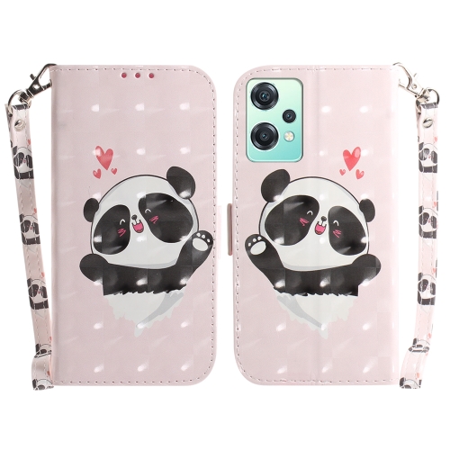 

For OnePlus Nord CE 2 Lite 5G 3D Colored Horizontal Flip Leather Phone Case(Heart Panda)