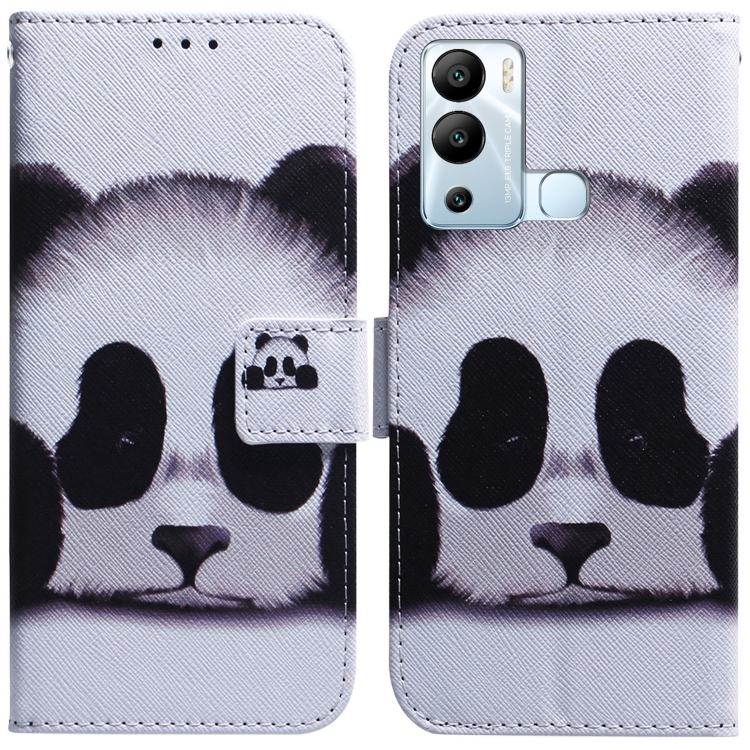 

For Infinix Hot 12i Coloured Drawing Leather Phone Case(Panda)