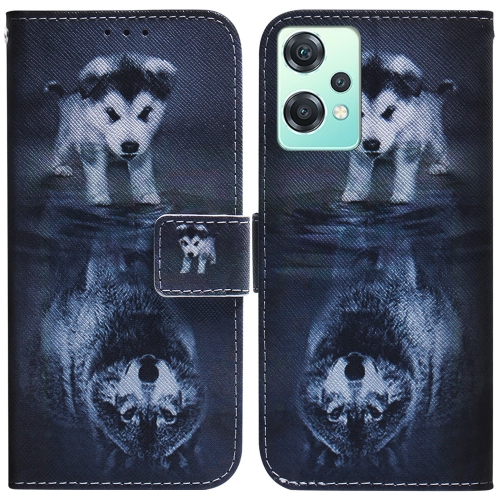 

For OnePlus Nord CE 2 Lite 5G Coloured Drawing Leather Phone Case(Wolf and Dog)