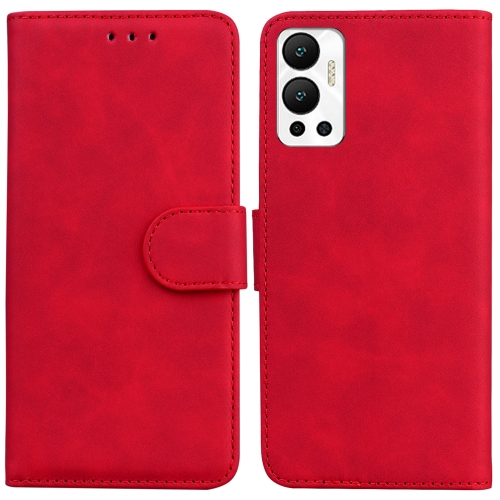 

For Infinix Hot 12 Skin Feel Pure Color Flip Leather Phone Case(Red)