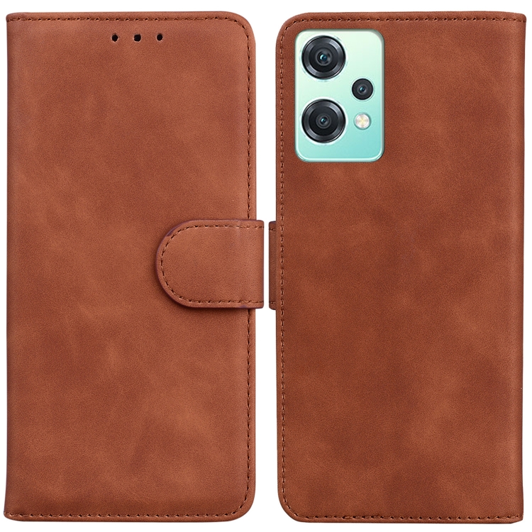 

For OnePlus Nord CE 2 Lite 5G Skin Feel Pure Color Flip Leather Phone Case(Brown)