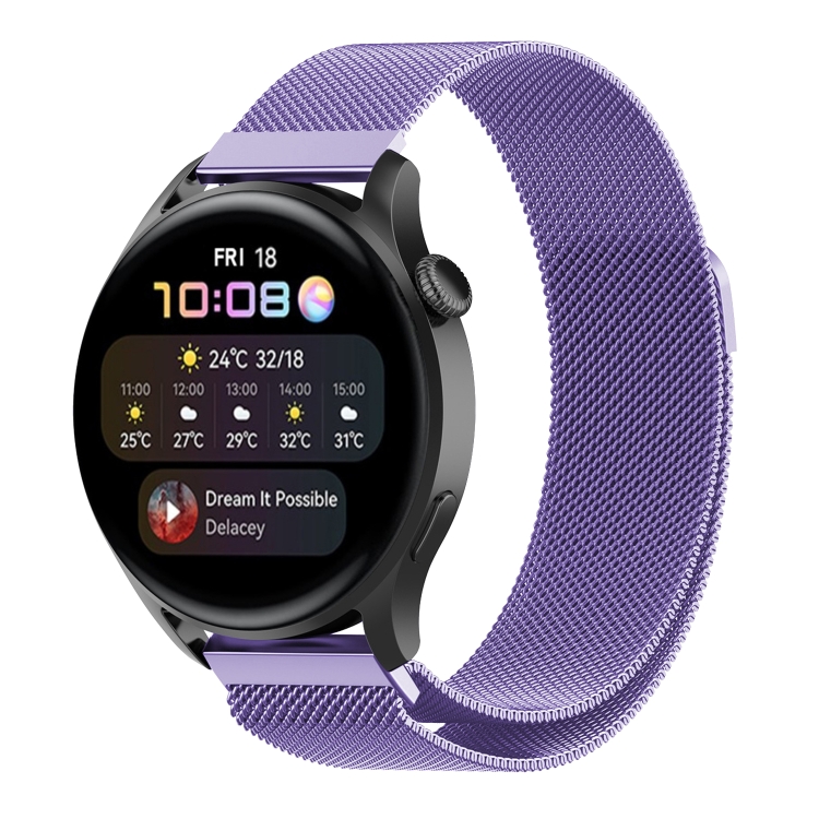 

For Huawei Watch GT 3 Pro 46mm Milan Steel Watch Band(Light Purple)