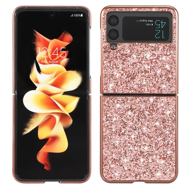 

For Samsung Galaxy Z Flip4 Glitter Powder Shockproof TPU Phone Case(Rose Gold)