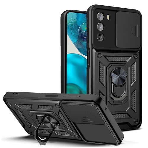 

For Motorola Moto G52 Sliding Camera Cover Design TPU+PC Phone Case(Black)