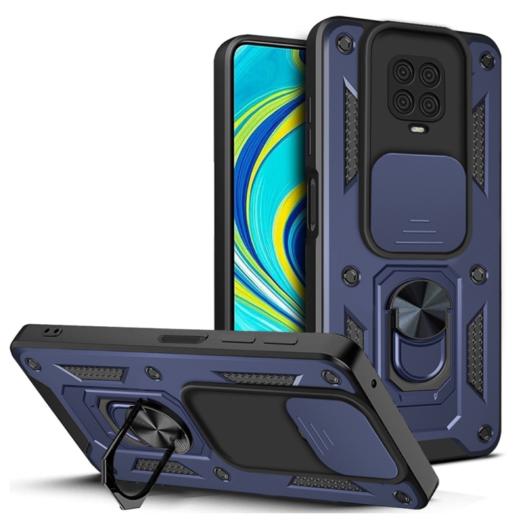 

For Xiaomi Redmi Note 9 Pro Sliding Camera Cover Design TPU+PC Phone Case(Blue)