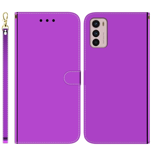 

For Motorola Moto G42 Imitated Mirror Surface Horizontal Flip Leather Phone Case(Purple)