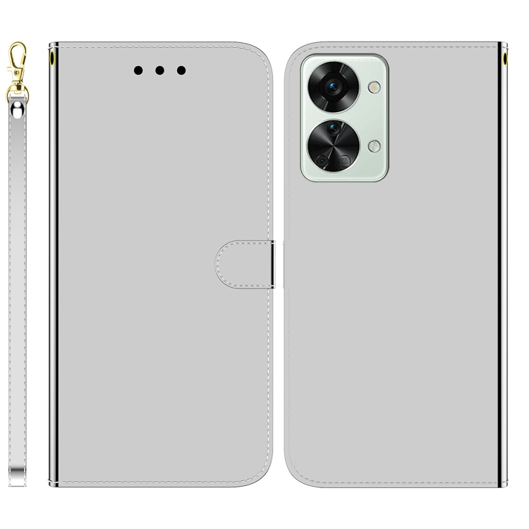 

For OnePlus Nord 2T Imitated Mirror Surface Horizontal Flip Leather Phone Case(Silver)