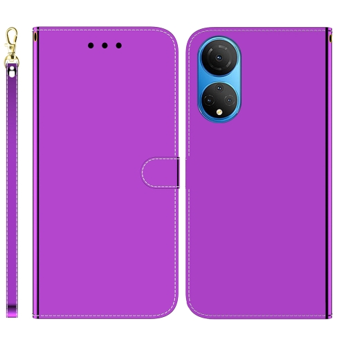 

For Honor X7 Imitated Mirror Surface Horizontal Flip Leather Phone Case(Purple)