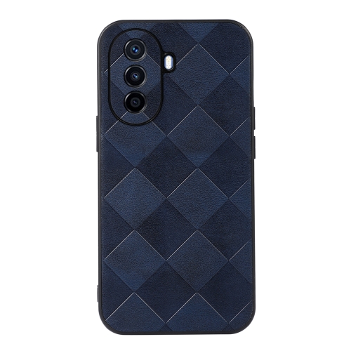 

For Huawei Enjoy 50 China/nova Y70 4G Global/nova Y70 Plus Weave Plaid PU Phone Case(Blue)