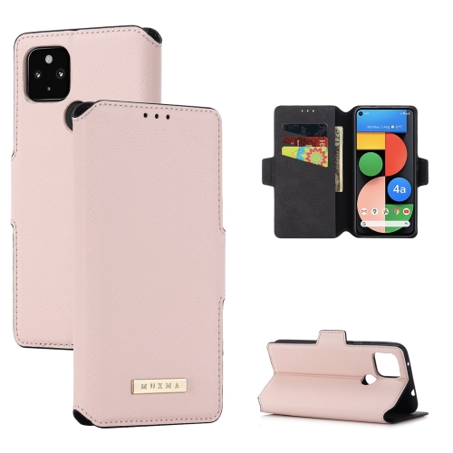 

For Google Pixel 5 XL MUXMA MX115 Cross Texture Oil Edge Flip Leather Phone Case(Pink)
