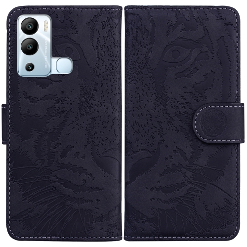 

For Infinix Hot 12i Tiger Embossing Pattern Horizontal Flip Leather Phone Case(Black)