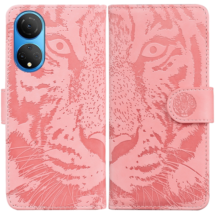 

For Honor X7 Tiger Embossing Pattern Horizontal Flip Leather Phone Case(Pink)