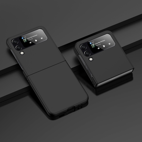 

For Samsung Galaxy Z Flip4 Big Hole Fuel Injection PC Skin Feel Phone Case(Black)