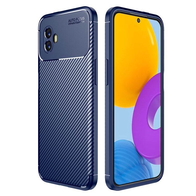 

For Samsung Galaxy Xcover6 Pro Precise Hole Carbon Fiber Texture Shockproof TPU Phone Case(Blue)