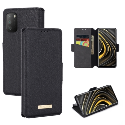 

For Xiaomi Poco M3 MUXMA MX115 Cross Texture Oil Edge Flip Leather Phone Case(Black)