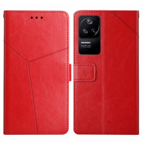 

For Xiaomi Poco F4 5G Y Stitching Horizontal Flip Leather Phone Case(Red)