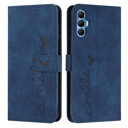 

For Tecno Spark 8P Skin Feel Heart Pattern Leather Phone Case(Blue)