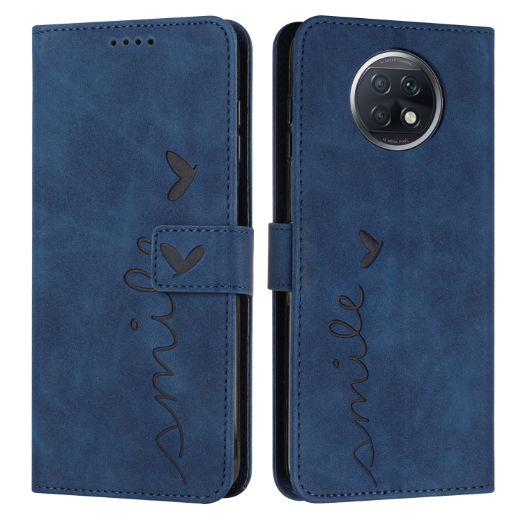 

For Xiaomi Redmi Note 9T Skin Feel Heart Pattern Leather Phone Case(Blue)