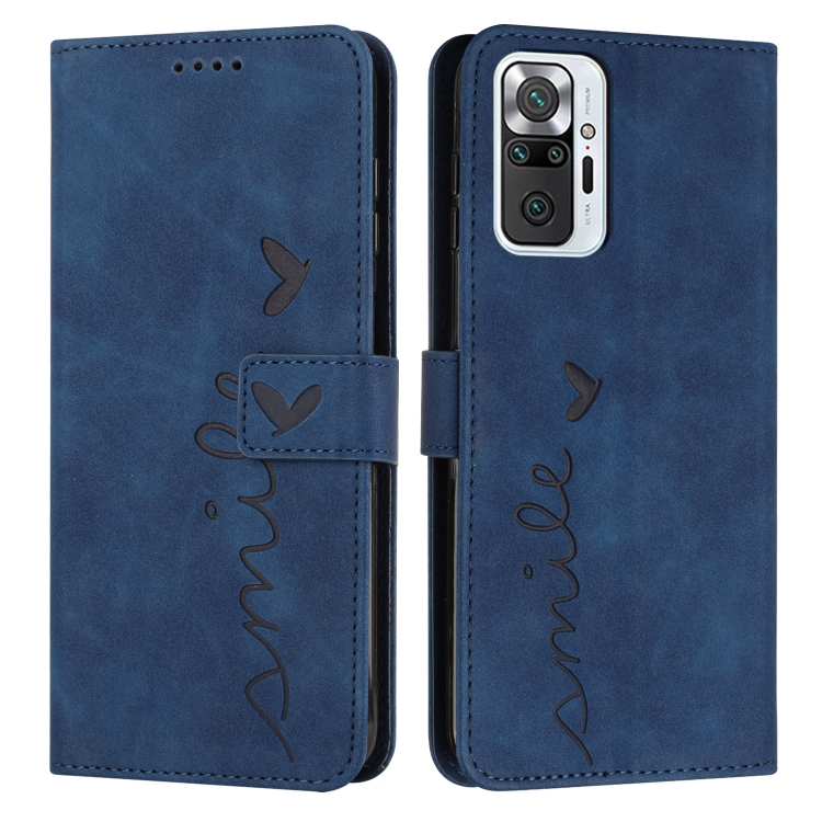 

For Xiaomi Redmi Note 10 Pro Skin Feel Heart Pattern Leather Phone Case(Blue)