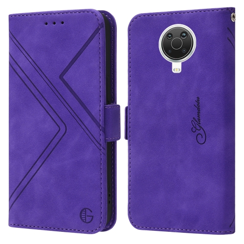 

For Nokia G20 / G10 / 6.3 RFID Geometric Line Flip Leather Phone Case(Purple)