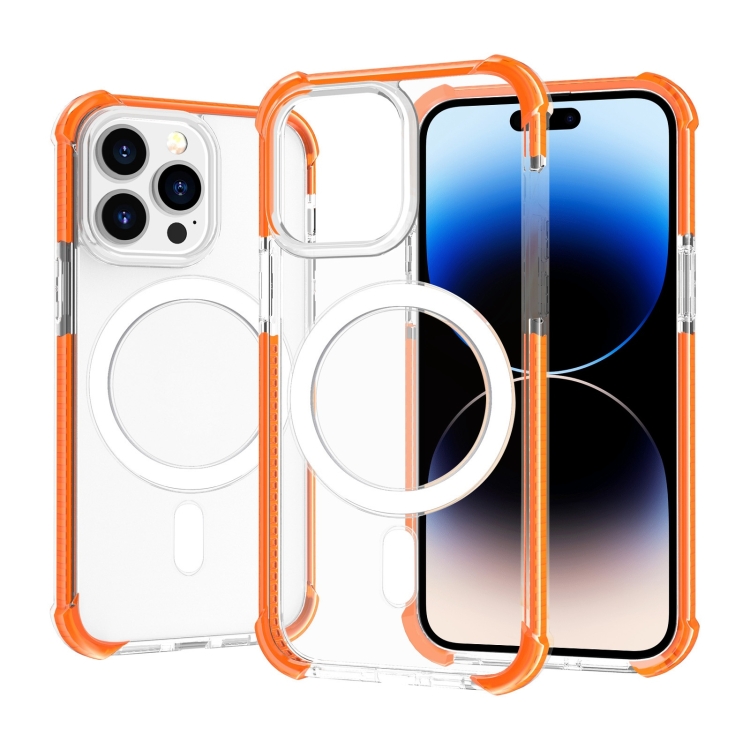 

For iPhone 14 Pro Max Magsafe Magnetic Acrylic Shockproof Phone Case (Orange)